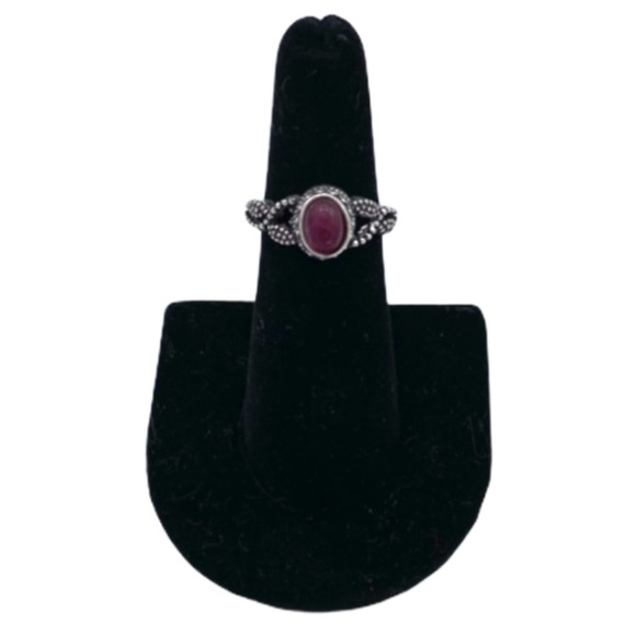 Vintage Jewelry - Vintage Amethyst Braided Sterling Silver Ring